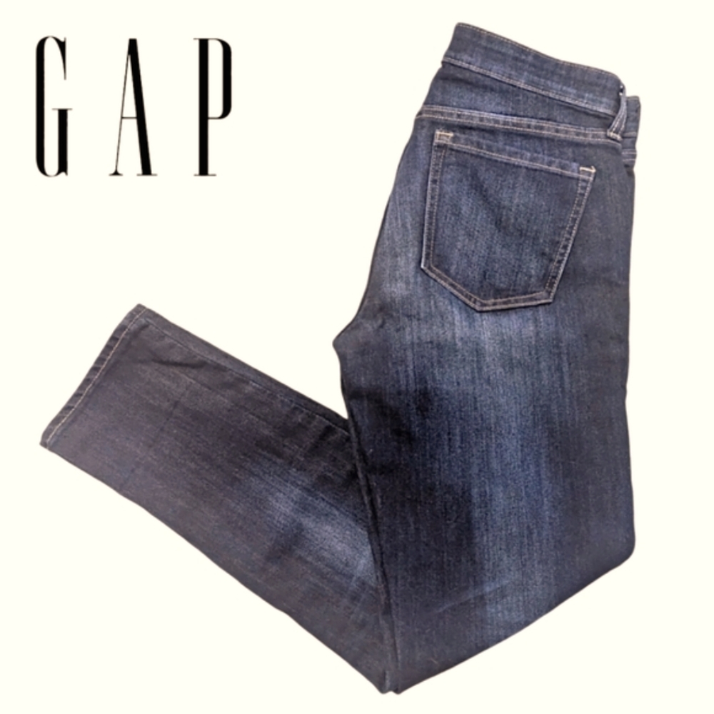 GAP Straight Cuff Jeans - Dark Indigo - US4/27 W